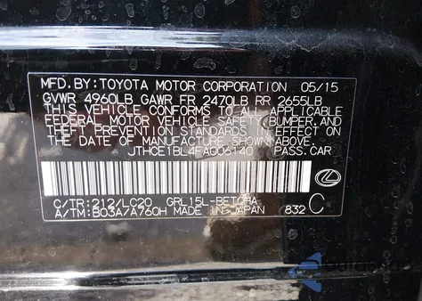 2015 Lexus Gs 350 z USA, uszkodzony, nr VIN JTHCE1BL4FA006140